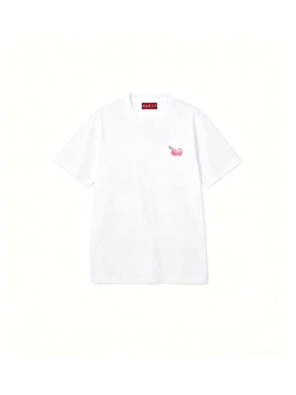 Gucci Women’s Script Heart Print Cotton Jersey Crewneck T-Shirt White S 838104